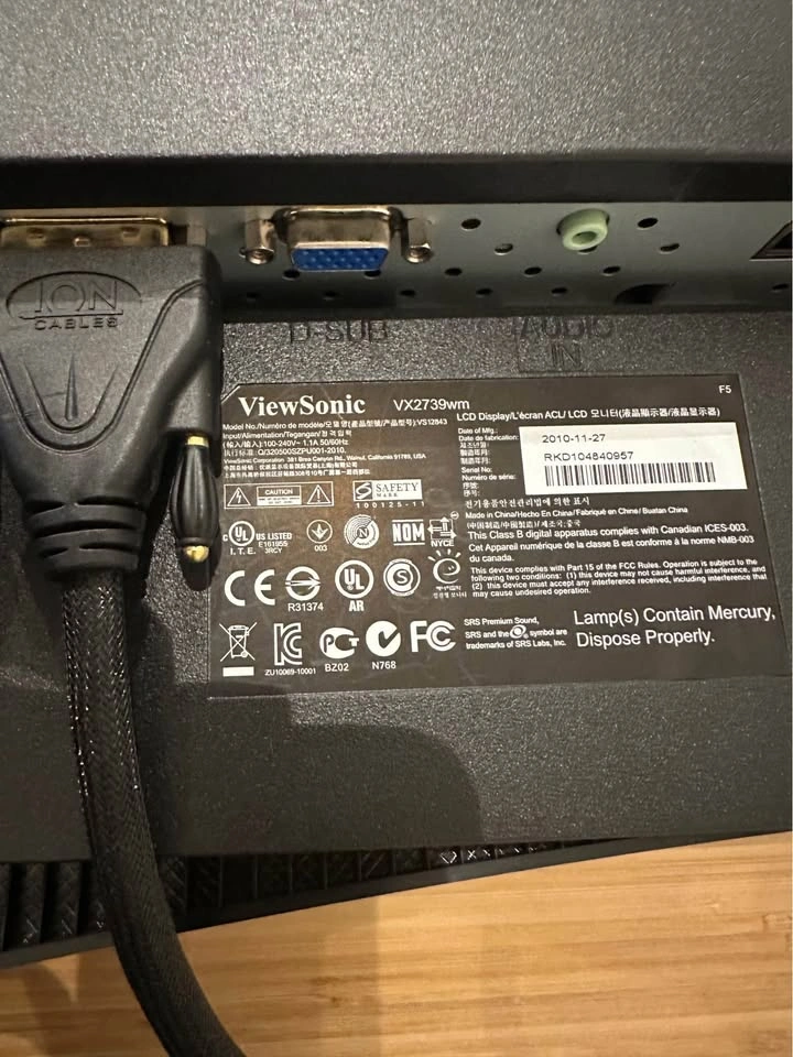 ViewSonic 27” LCD monitor - photo 5