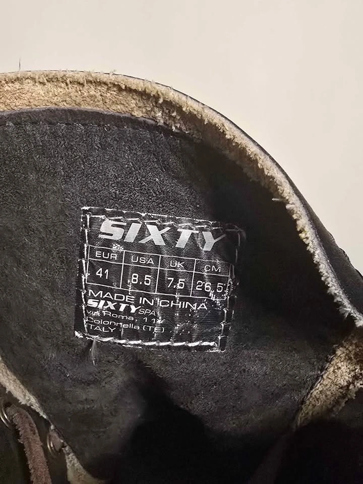 Sixty Black Leather Lace-Up Boots - Size 8.5 - photo 2