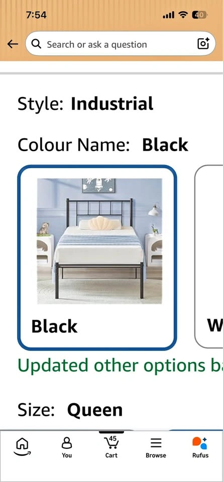 VECELO Twin Bed Frame, black color