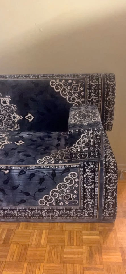Patterned Sofa and Ottoman