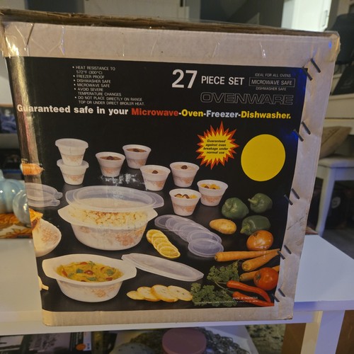 Vintage 80s KIG Indonesia 27-Piece Glass Ovenware Set