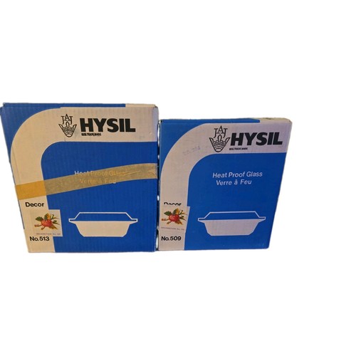 Vtg 60s JAJ Hysil Pyrex England Casserole Dishes Pair 509 & 513