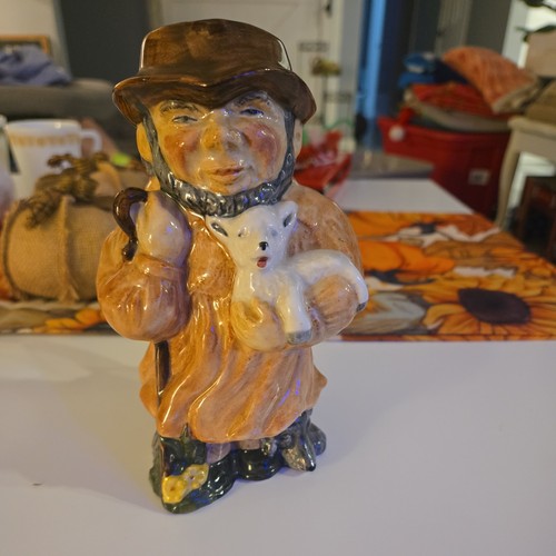 Vtg Roy Kirkham Pottery Shepherd Character Toby Jug