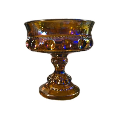 Vintage Indiana Glass King's Crown Marigold Compote Dish - photo 4