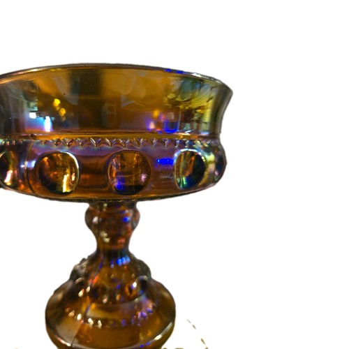 Vintage Indiana Glass King's Crown Marigold Compote Dish - photo 5
