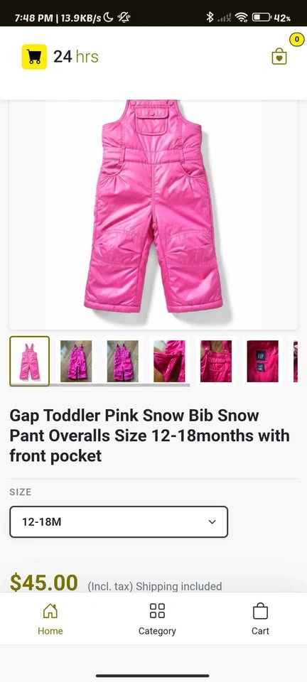 Gap Toddler Pink Snow Bib Snow Pant Overalls (3T) - photo 3