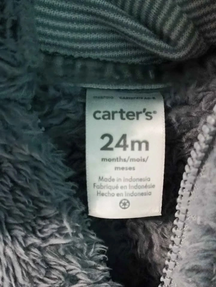 Carter's Baby Boys' Blue Sherpa Hooded Jacket (2T) - photo 2