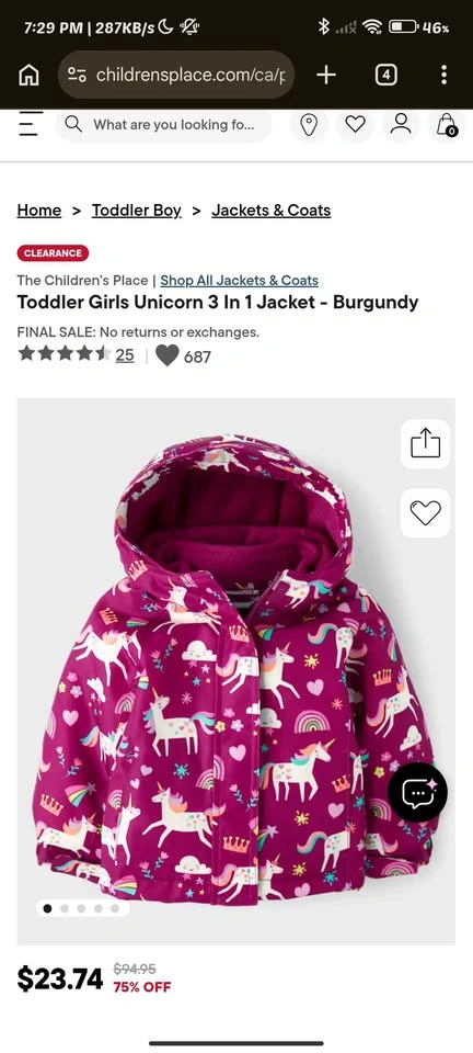 The Childrens Place 3 in 1 Winter Jacket (4T) - photo 4