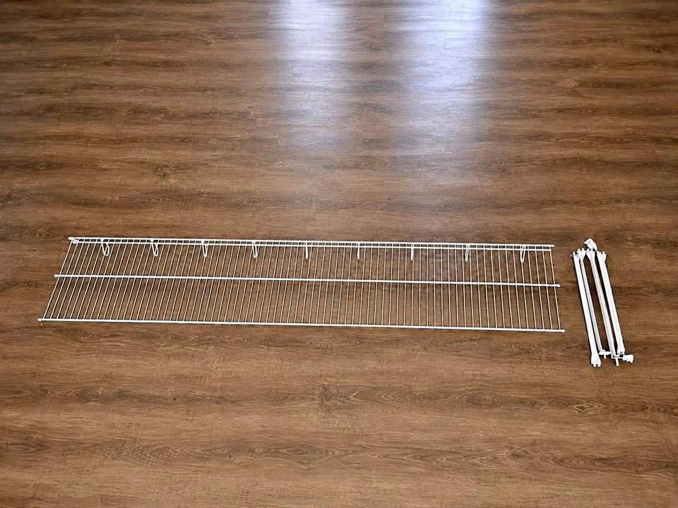 White Wire Shelving – 6’ x 1’