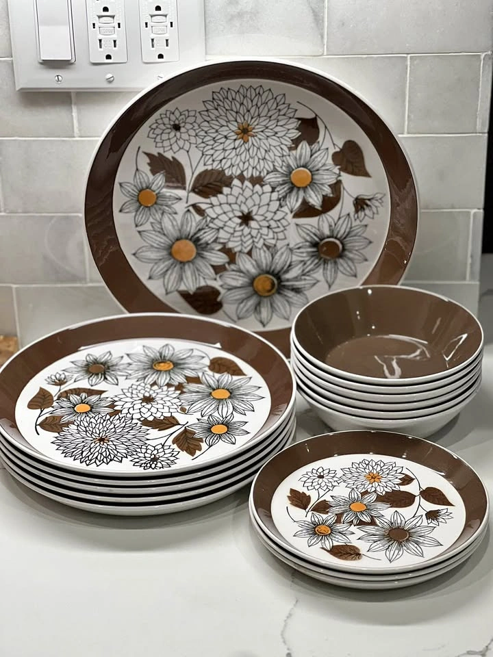 Vintage MCM Mikasa Duplex Frolic 15-Piece Set (1970s)