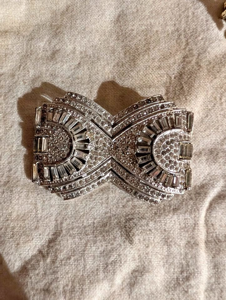 Vintage 1930s Art Deco Convertible Duette Brooch / Dress Clip