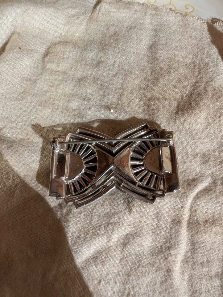 Vintage 1930s Art Deco Convertible Duette Brooch / Dress Clip - photo 3