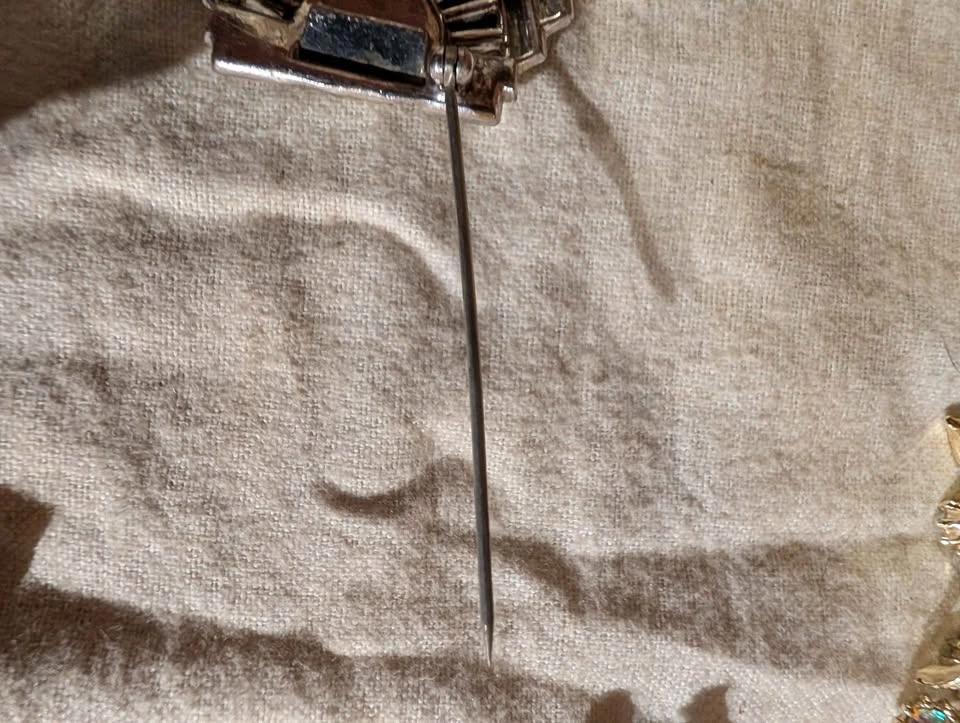 Vintage 1930s Art Deco Convertible Duette Brooch / Dress Clip - photo 4