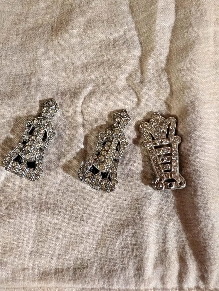 Vintage Art Deco Rhinestone Dress Clips
