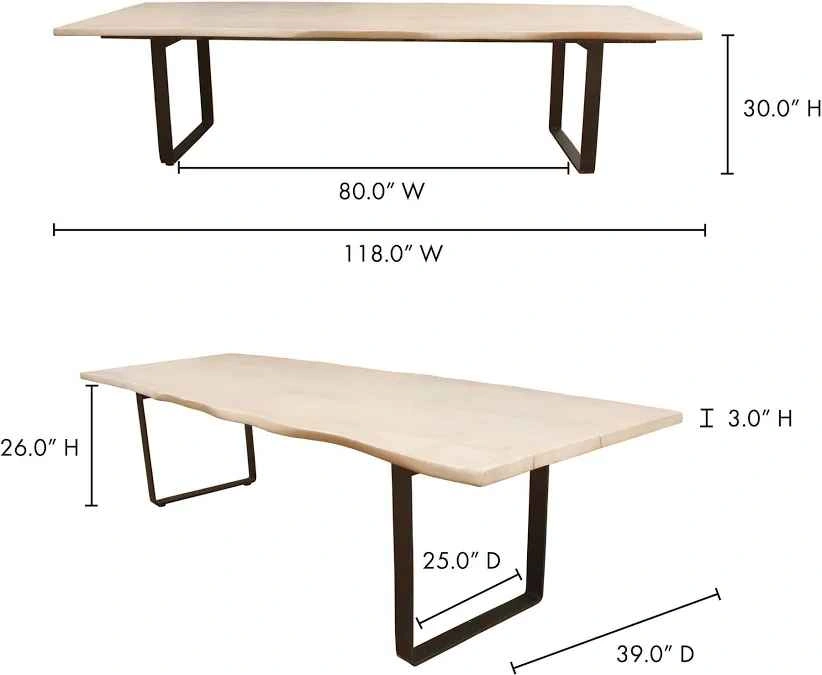 BNIB Wilks Dining Table 118"x39"x30" - photo 3