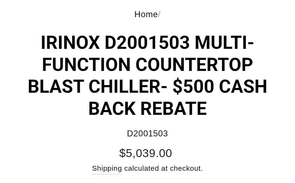 BNIB Irinox Fresco Elite 22" Countertop Blast Chiller - photo 4