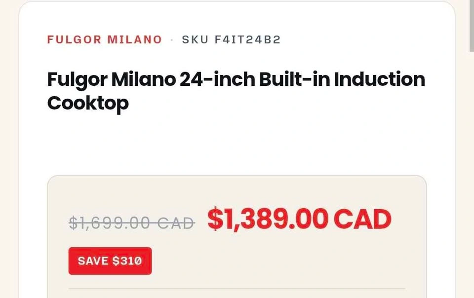 BNIB - Fulgor 24" Built-in Induction Cooktop - Model F4IT24B2 - photo 4