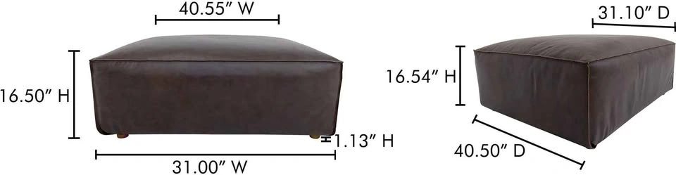 Brand New Form Modular Espresso Brown Leather Ottoman - photo 2