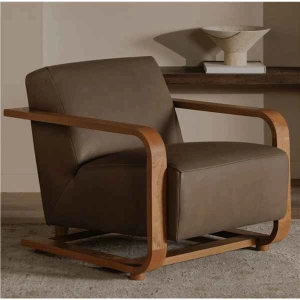 Brand New Eckersley Lounge Chair Cool Brown Leather - photo 2