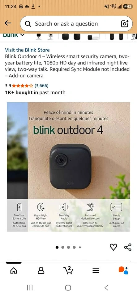 3 Blink Outdoor 4 Security Cameras – $120 OBO