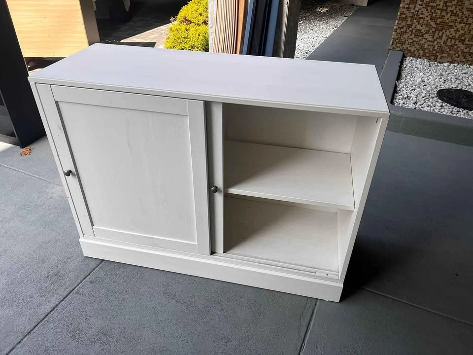 2x White Sideboard with Sliding Doors - photo 2