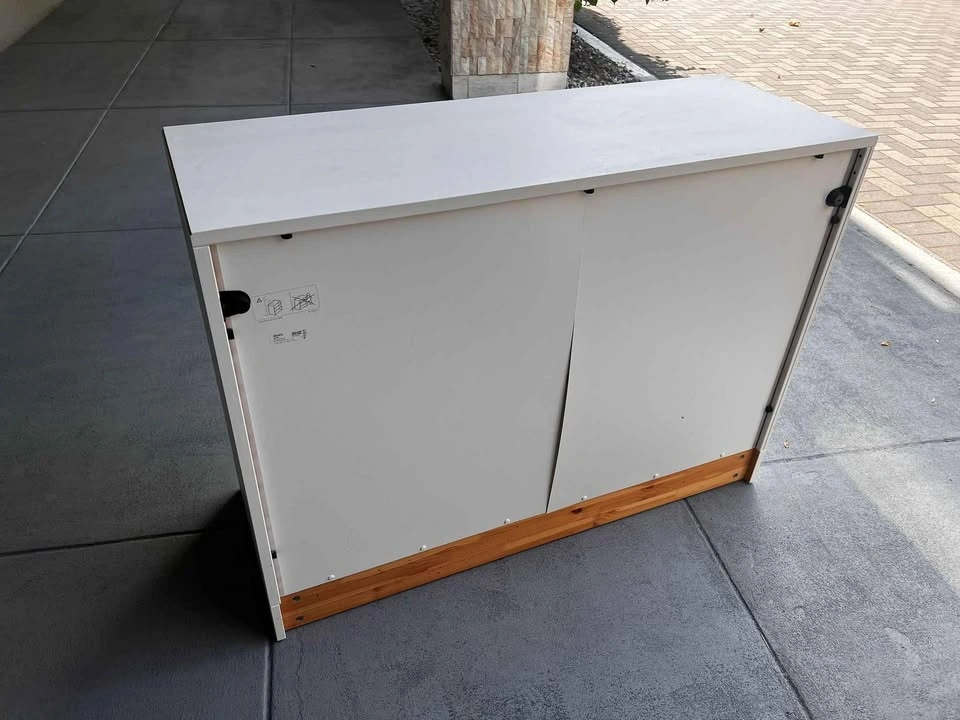 2x White Sideboard with Sliding Doors - photo 5
