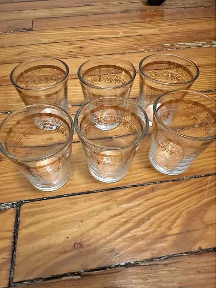 Vintage Moroccan Tea Glasses - Set of 6