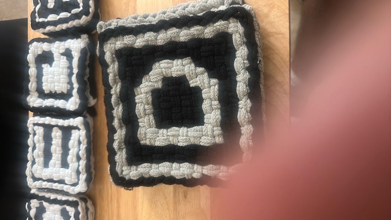 Handmade Crochet Letter Coasters Sets or single - photo 2