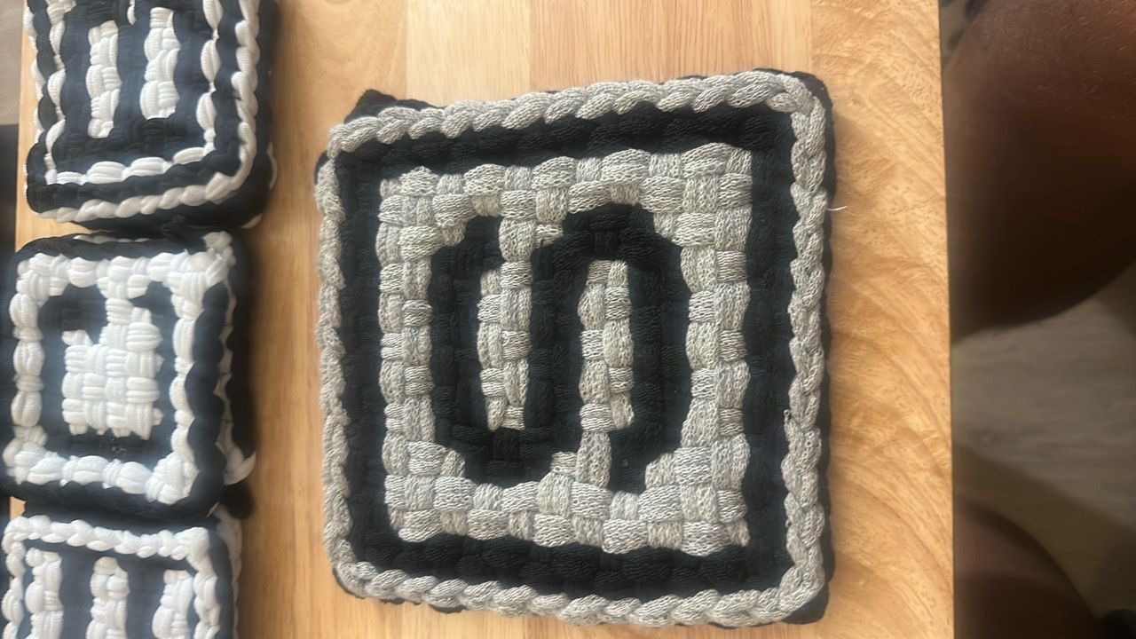 Handmade Crochet Letter Coasters Sets or single - photo 4