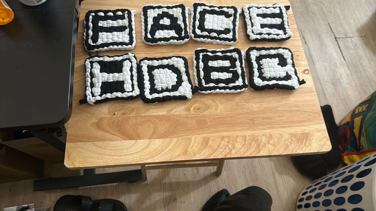 Cotton Handcrafted Double Weave Letter Coasters - photo 2