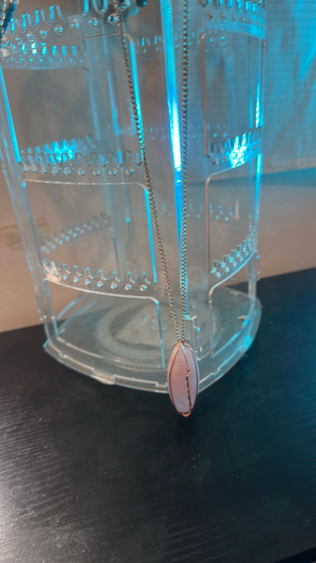 Rose Quartz copper Wire-Wrapped Crystal Pendant Necklace - photo 5