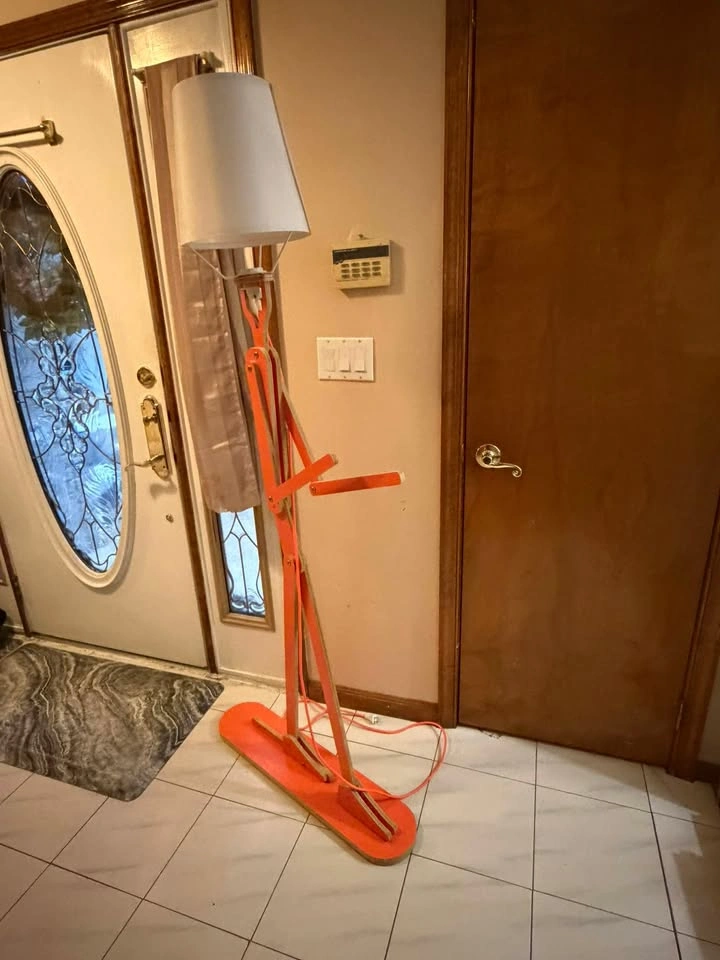 Orange Wooden Man Floor Lamp - photo 2