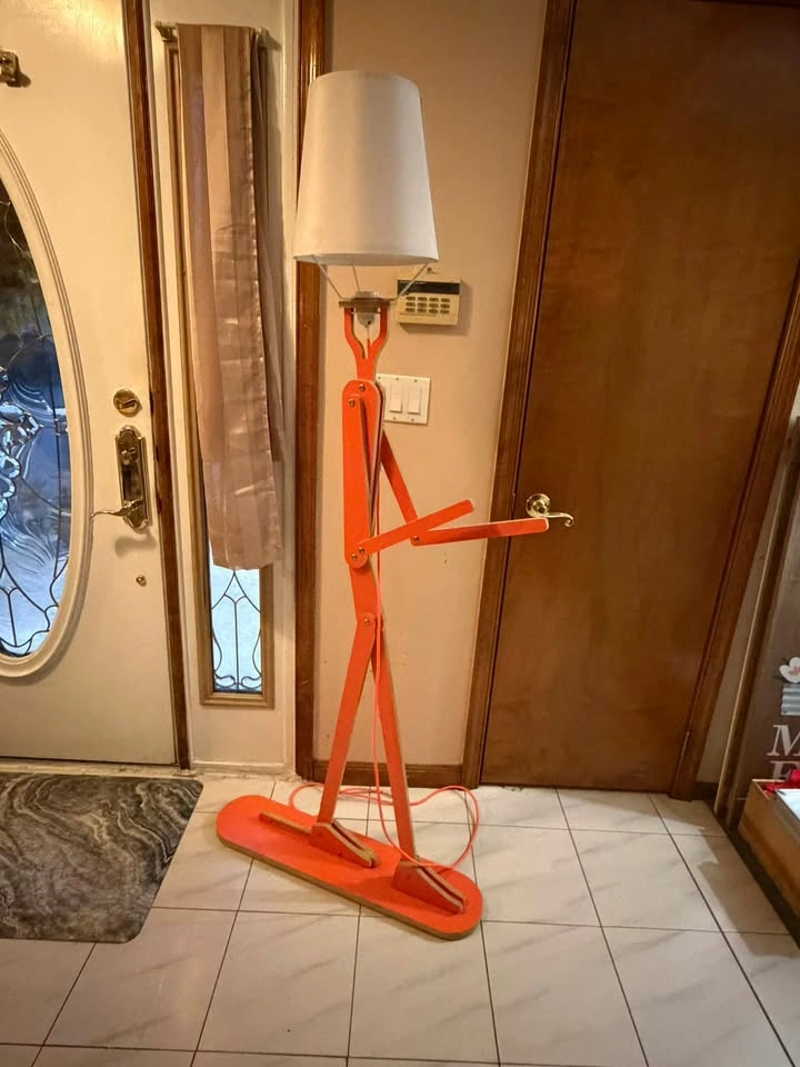 Orange Wooden Man Floor Lamp - photo 3