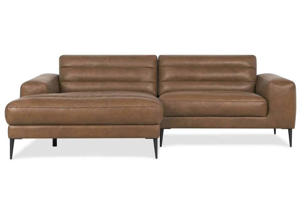 Cognac Brown Leather Scotley Urban Barn Sofa - photo 2