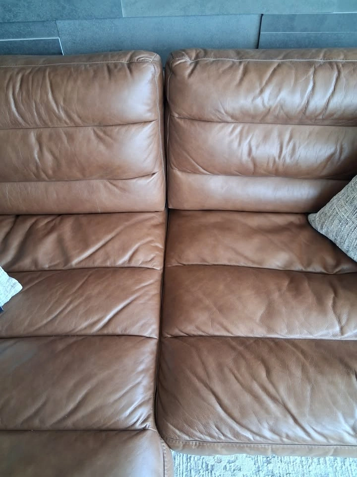 Cognac Brown Leather Scotley Urban Barn Sofa - photo 4
