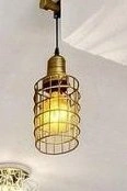 Plug In Pendant Lights - Gold Cage - Two Available - photo 3