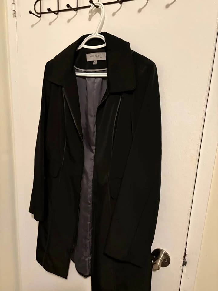 Ladies Anne Klein Black Trench Coat - photo 3