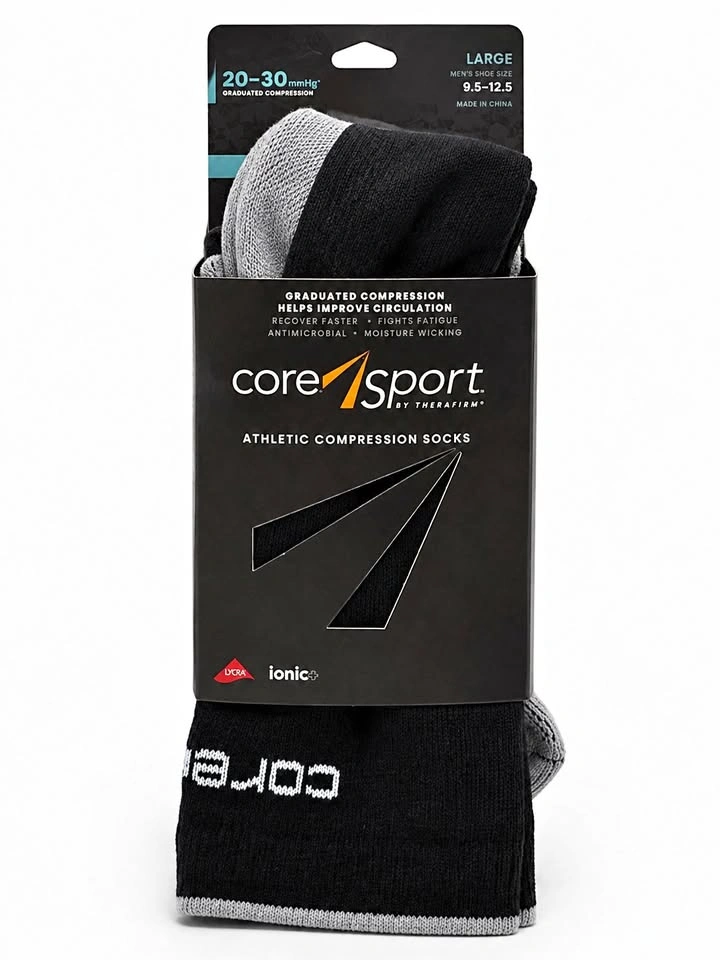 Therafirm Core-Sport 20–30 mmHg Athletic Socks - Men’s Large