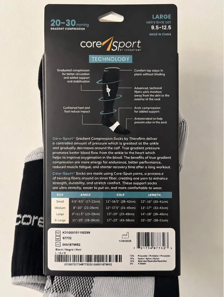 Therafirm Core-Sport 20–30 mmHg Athletic Socks - Men’s Large - photo 2