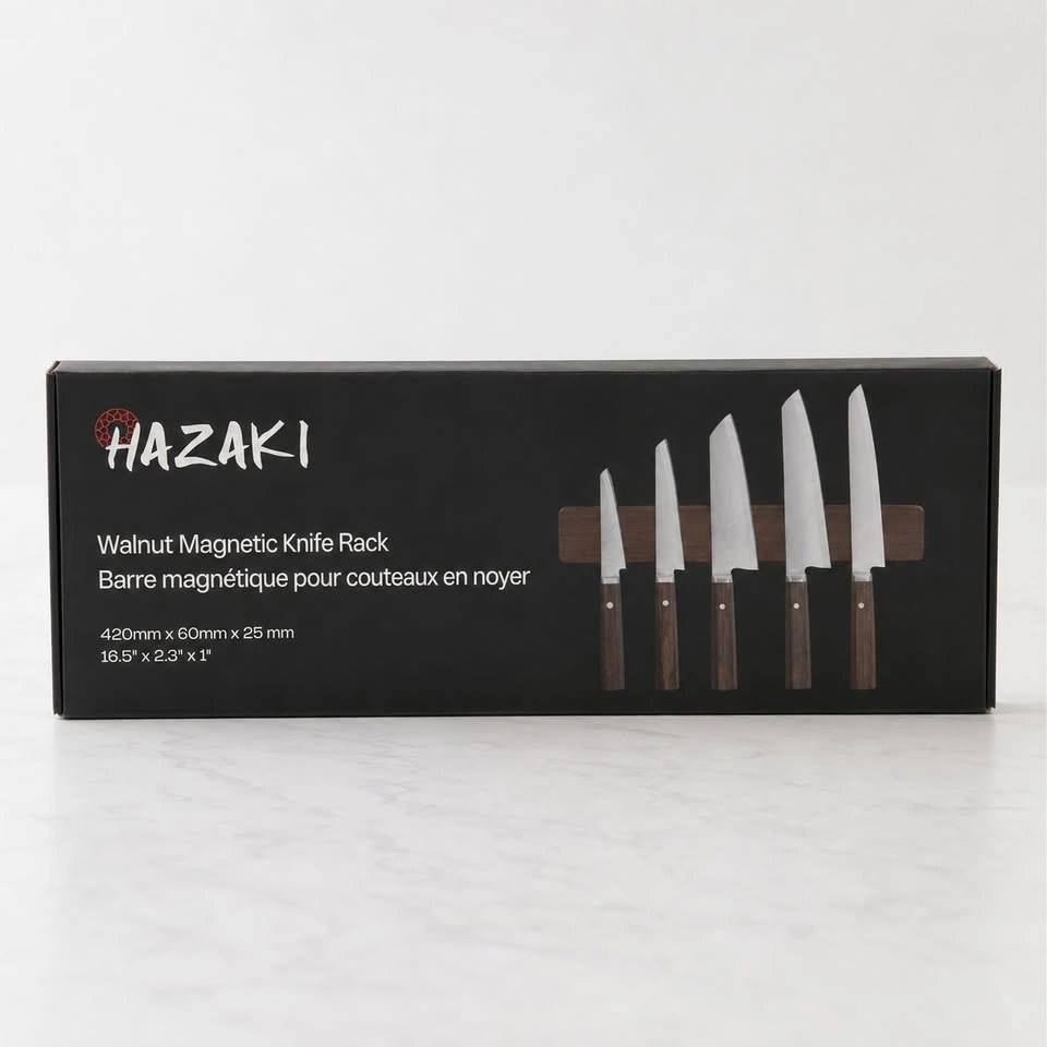 Hazaki Walnut Magnetic Knife Rack - 16.5" - Brand New - photo 2