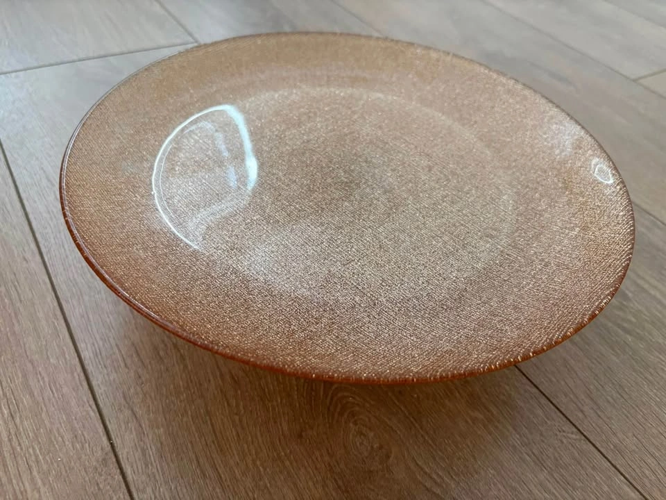 Amber Textured Glass Pedestal Cake Stand - photo 3