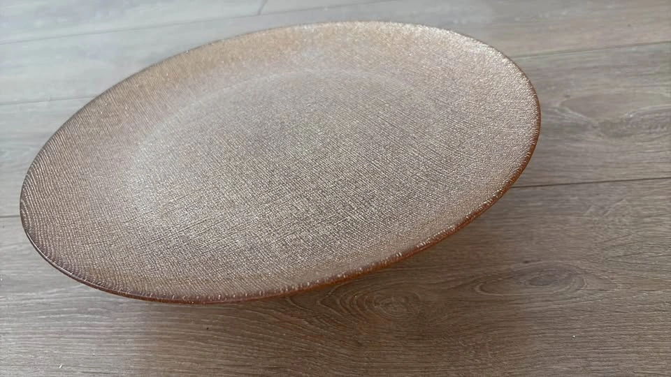 Amber Textured Glass Pedestal Cake Stand - photo 4