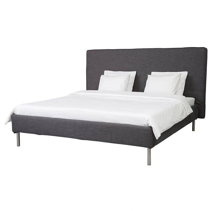 IKEA Skulsfjord Queen Upholstered Bedframe Grey - Moving Sale - photo 2