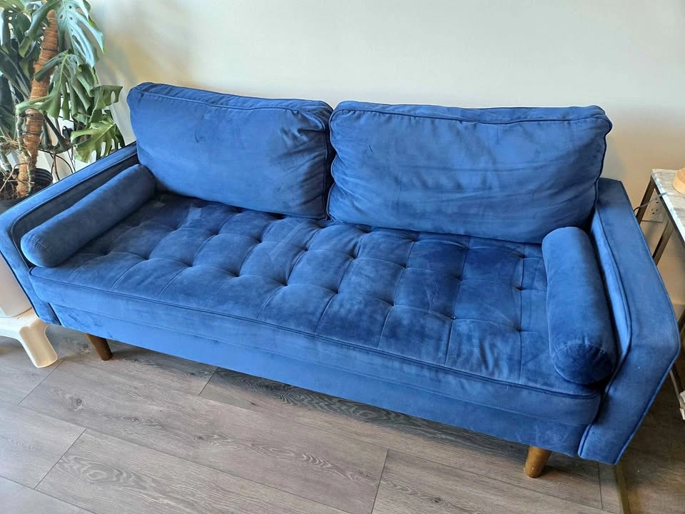 Blue Velvet Sofa Couch