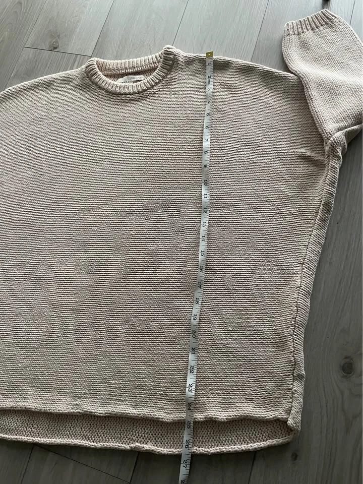 Oak + Fort oversized chunky cotton sweater, light blush, XS - photo 2
