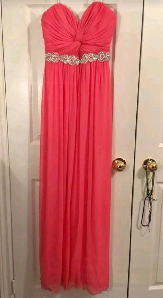 Pink Peach Formal Maxi Prom Dress