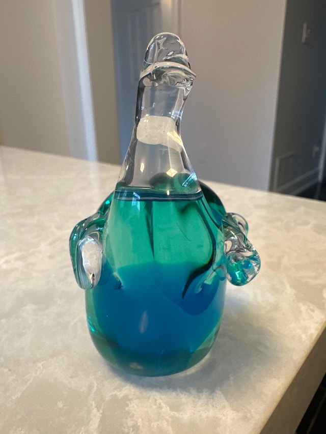 Hand-blown Murano-style art glass elephant figurine - photo 2