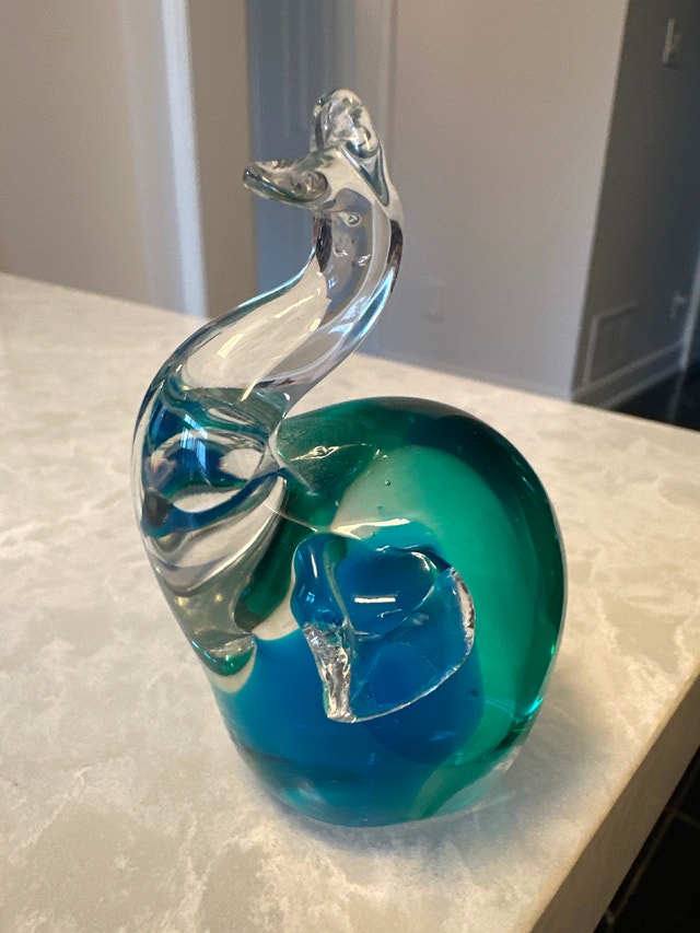 Hand-blown Murano-style art glass elephant figurine - photo 3
