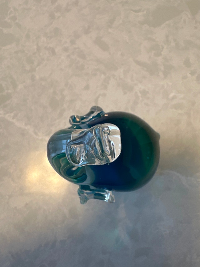 Hand-blown Murano-style art glass elephant figurine - photo 5
