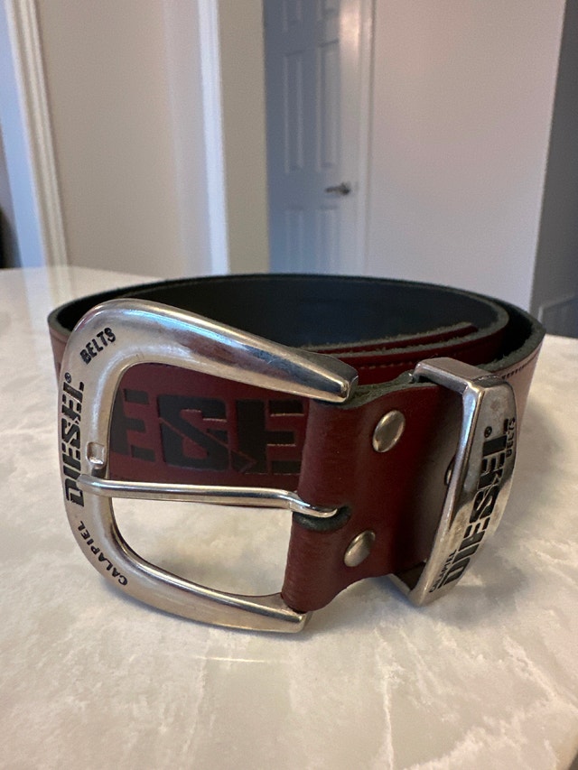 Dark red leather Diesel belt. Size 38/95.